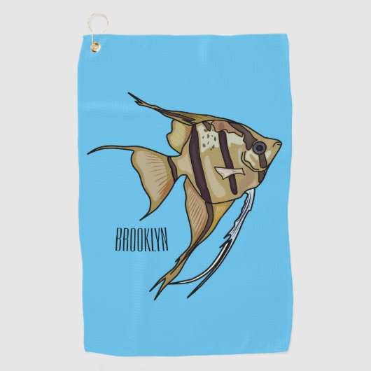 Angelfish cartoon illustratie golfhanddoek (Voorkant)
