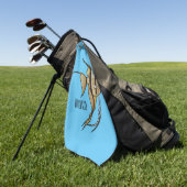 Angelfish cartoon illustratie golfhanddoek (Groen)