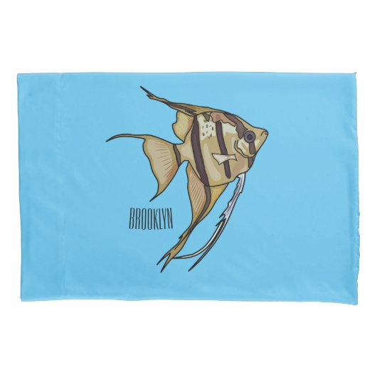 Angelfish cartoon illustratie kussensloop (Voorkant)