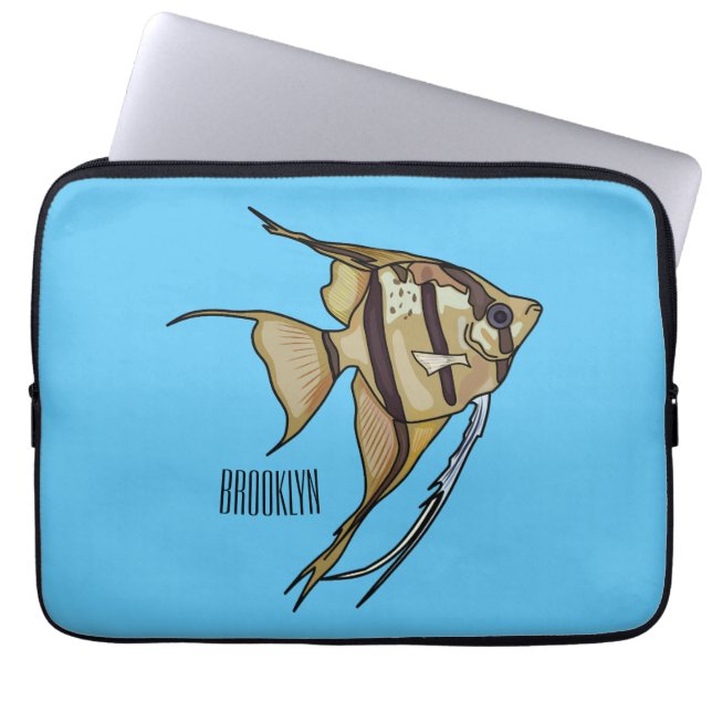 Angelfish cartoon illustratie laptop sleeve (Voorkant)