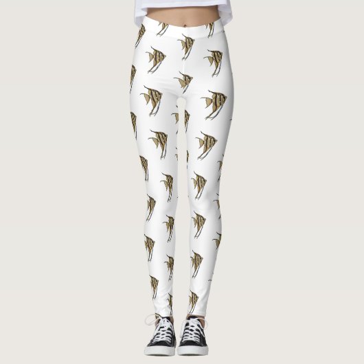 Angelfish cartoon illustratie leggings (Voorkant)
