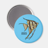 Angelfish cartoon illustratie magneet (Voorkant / Achterkant)