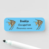 Angelfish cartoon illustratie naamplaatje (In situ)