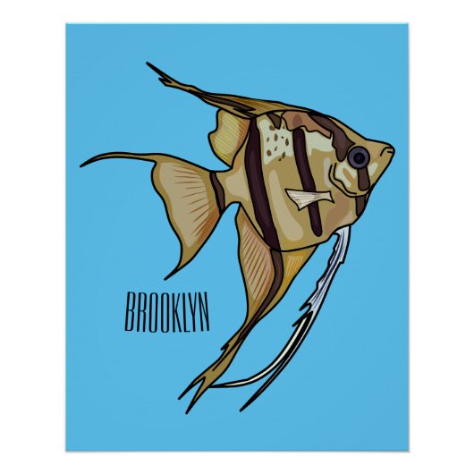 Angelfish cartoon illustratie perfect poster (Voorkant)