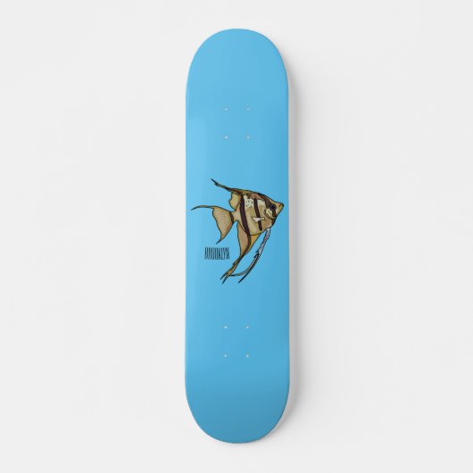 Angelfish cartoon illustratie persoonlijk skateboard (Voorkant)