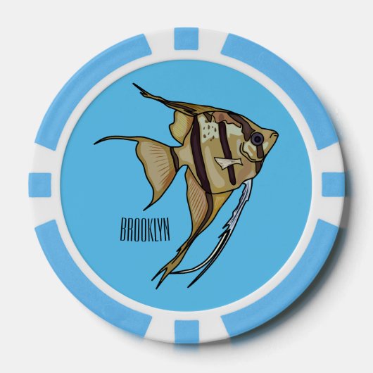 Angelfish cartoon illustratie poker chips (Voorkant)