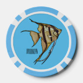 Angelfish cartoon illustratie poker chips (Achterkant)