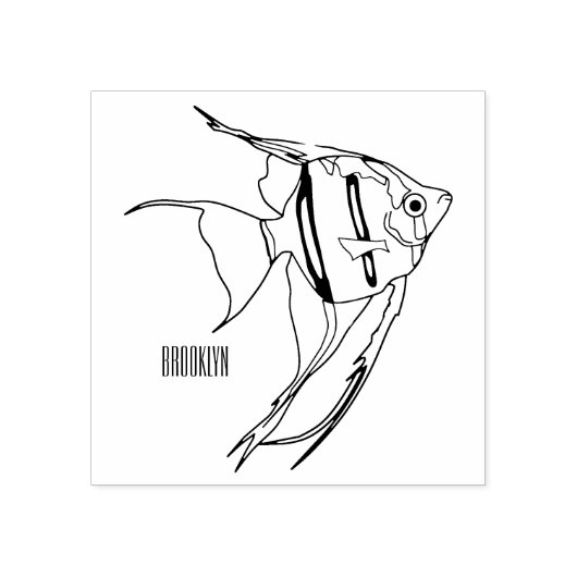 Angelfish cartoon illustratie rubberstempel (Afrduk)