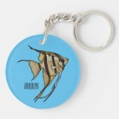Angelfish cartoon illustratie sleutelhanger (Achterkant)