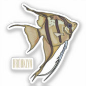 Angelfish cartoon illustratie sticker (Voorkant)