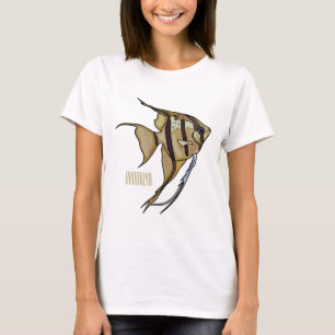 Angelfish cartoon illustratie t-shirt