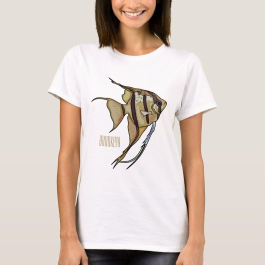 Angelfish cartoon illustratie t-shirt (Voorkant)