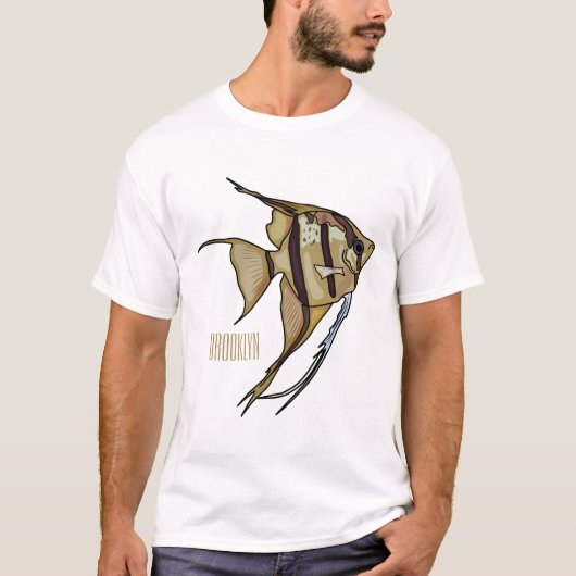 Angelfish cartoon illustratie t-shirt (Voorkant)