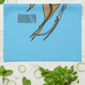 Angelfish cartoon illustratie theedoek (Gevouwen)