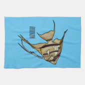 Angelfish cartoon illustratie theedoek (Horizontaal)