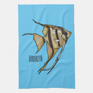 Angelfish cartoon illustratie theedoek