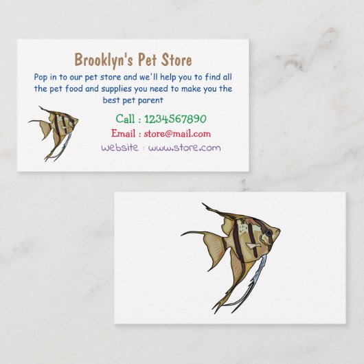 Angelfish cartoon illustratie visitekaartje (Voorkant / Achterkant)