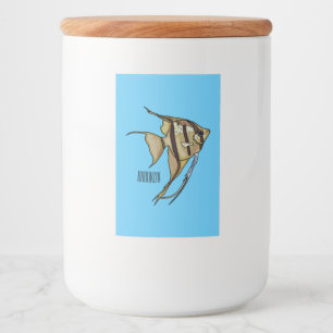 Angelfish cartoon illustratie voedselcontainer etiket