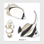 Angelfish Clown Fish Black White Sticker (Vel)
