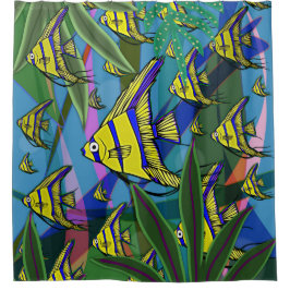 Angelfish Fantasy Scene No. 8 Shower Curtain Douchegordijn