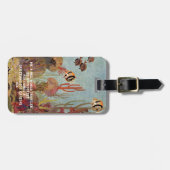 Angelfish in koraal,  tropische vissen in de oceaa bagagelabel (Voorkant horizontaal)