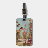 Angelfish in koraal,  tropische vissen in de oceaa bagagelabel (Voorkant verticaal)