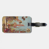 Angelfish in koraal,  tropische vissen in de oceaa bagagelabel (Achterkant horizontaal)