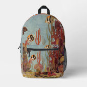 Angelfish in koraal,  tropische vissen in de oceaa bedrukte rugzak (Voorkant)