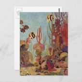 Angelfish in koraal,  tropische vissen in de oceaa briefkaart (Voorkant / Achterkant)