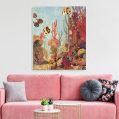 Angelfish in koraal,  tropische vissen in de oceaa canvas afdruk (Insitu (Woonkamer))