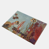 Angelfish in koraal,  tropische vissen in de oceaa deurmat (Schuin)