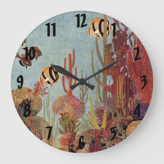 Angelfish in koraal,  tropische vissen in de oceaa grote klok (Voorkant)