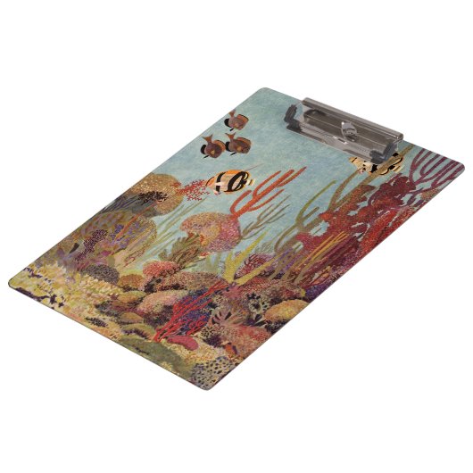 Angelfish in koraal,  tropische vissen in de oceaa klembord (Gekanteld)