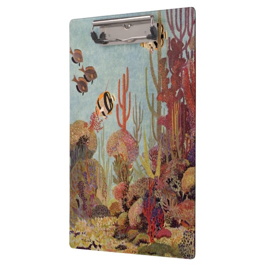 Angelfish in koraal,  tropische vissen in de oceaa klembord (Links)