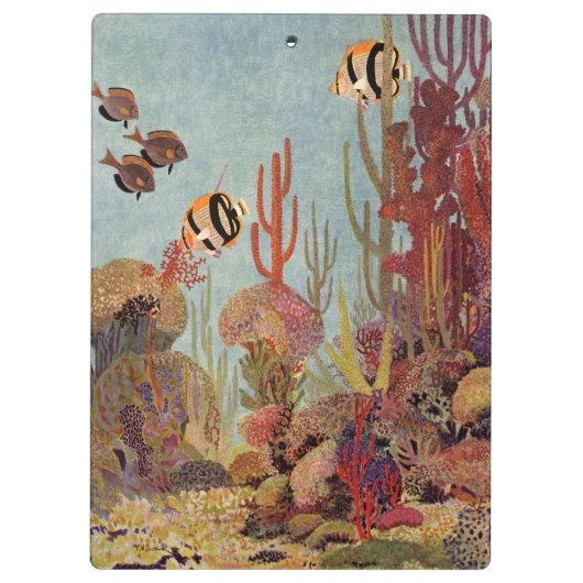 Angelfish in koraal,  tropische vissen in de oceaa klembord (Achterkant)