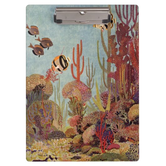 Angelfish in koraal,  tropische vissen in de oceaa klembord (Voorkant)