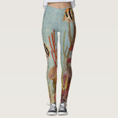 Angelfish in koraal,  tropische vissen in de oceaa leggings (Voorkant)