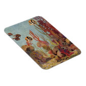 Angelfish in koraal,  tropische vissen in de oceaa magneet (Rechterzijde)