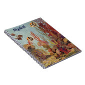 Angelfish in koraal,  tropische vissen in de oceaa notitieboek (Rechterzijde)