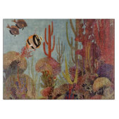 Angelfish in koraal,  tropische vissen in de oceaa snijplank (Voorkant)