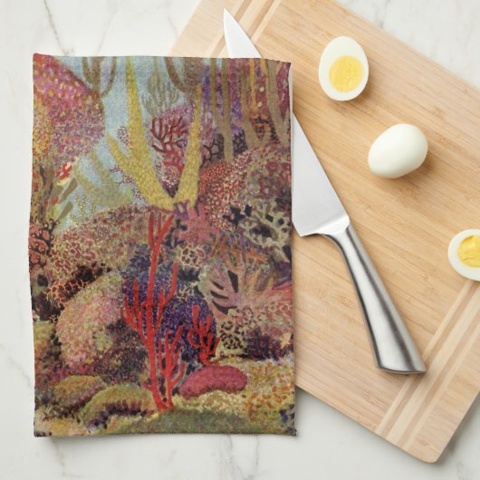 Angelfish in koraal,  tropische vissen in de oceaa theedoek (Quarter Fold)