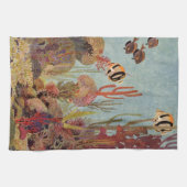 Angelfish in koraal, tropische vissen in de oceaa theedoek (Horizontaal)