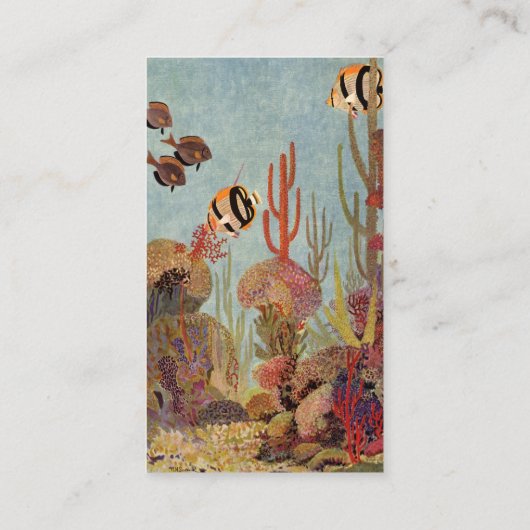 Angelfish in koraal,  tropische vissen in de oceaa visitekaartje (Achterkant)