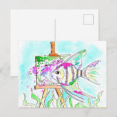 Angelfish Kunstenaar Schilderen Briefkaart (Voorkant / Achterkant)
