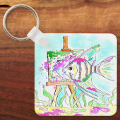 Angelfish Kunstenaar Schilderen Sleutelhanger (Voorkant)