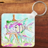 Angelfish Kunstenaar Schilderen Sleutelhanger (Achterkant)