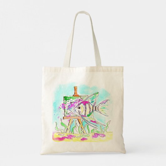 Angelfish Kunstenaar Schilderen Tote Bag (Achterkant)