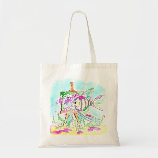 Angelfish Kunstenaar Schilderen Tote Bag (Voorkant)