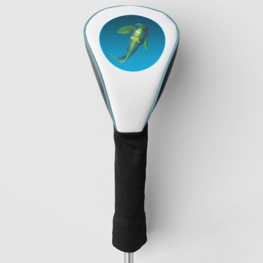 Angelfish - Ontwerp op gradiënt blauwe achtergrond Golfheadcover (Voorkant)
