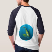 Angelfish - Ontwerp op gradiënt blauwe achtergrond T-shirt (Achterkant)